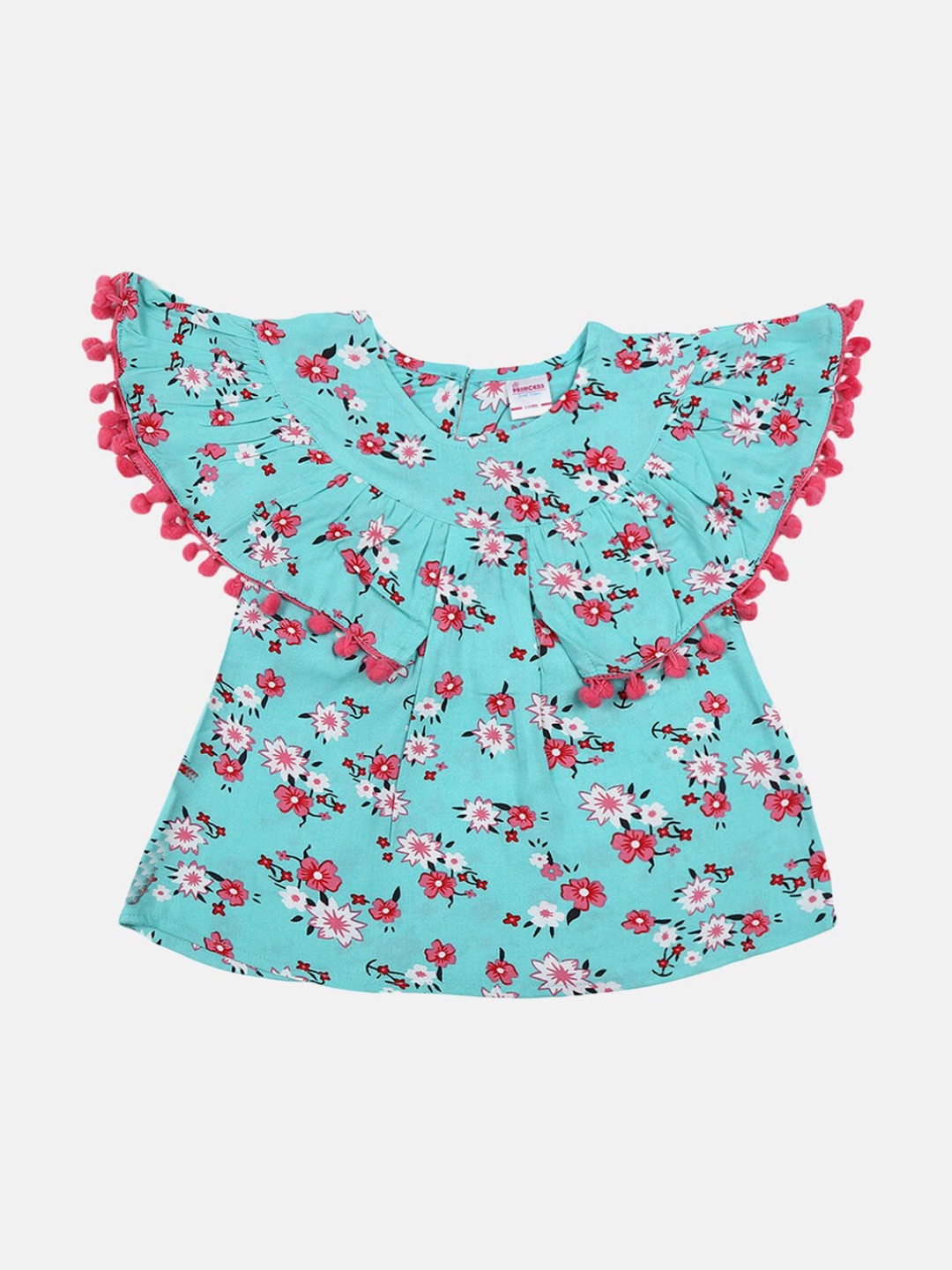 

V-Mart Sea Green Floral Print Top