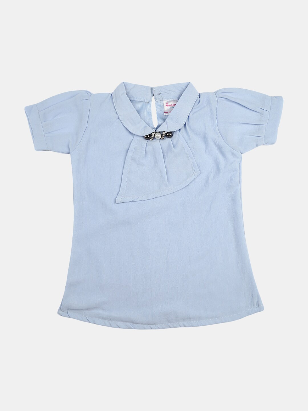 

V-Mart Kids-Girls Blue Peter Pan Collar Pure Cotton Top