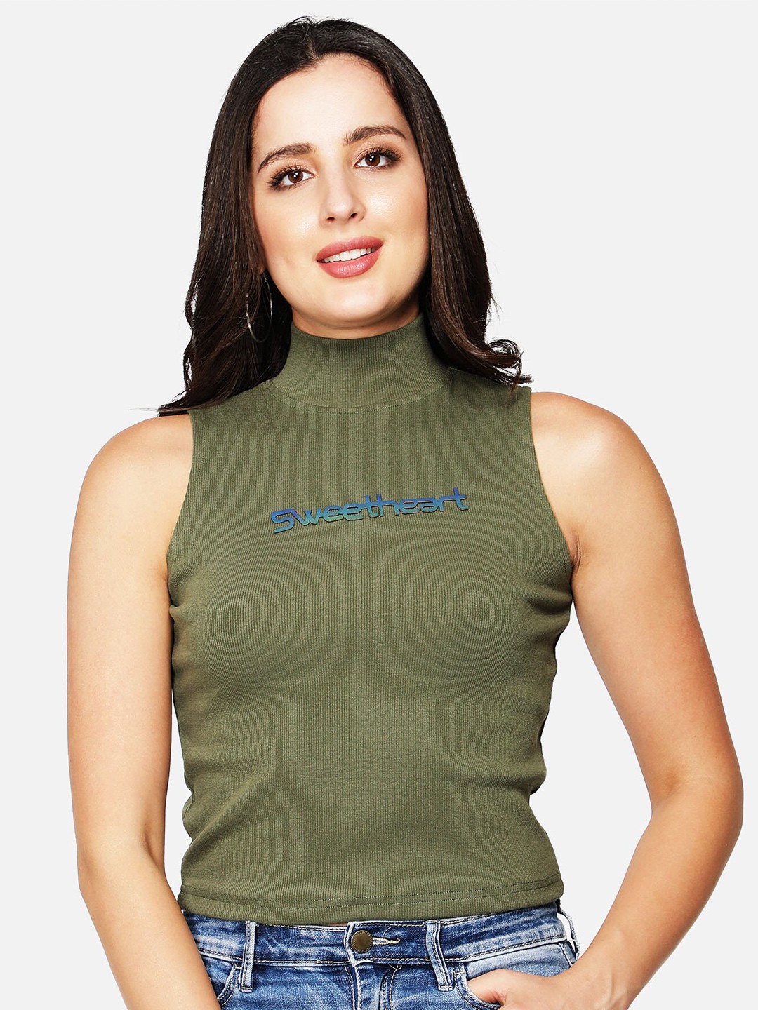 

Sonex Gold Olive Green Top