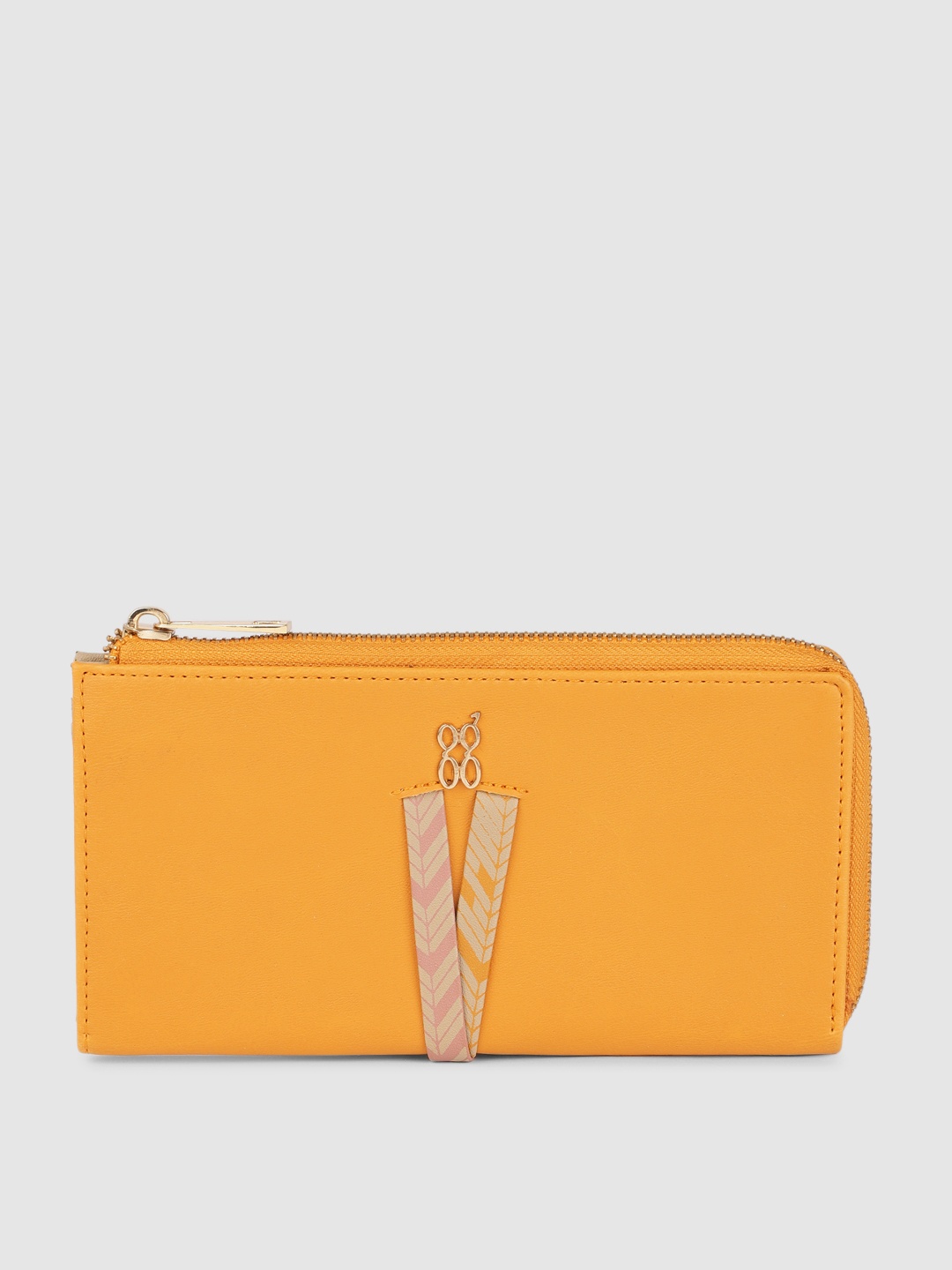 

Baggit Women Yellow Solid Zip Around Wallet