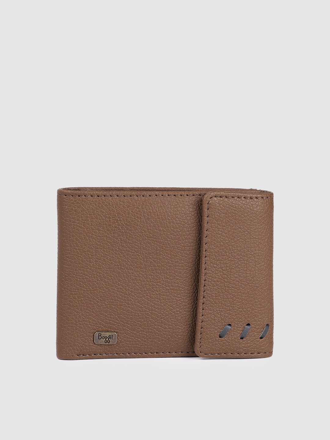 

Baggit Men Abstract Textured Two Fold Wallet, Brown