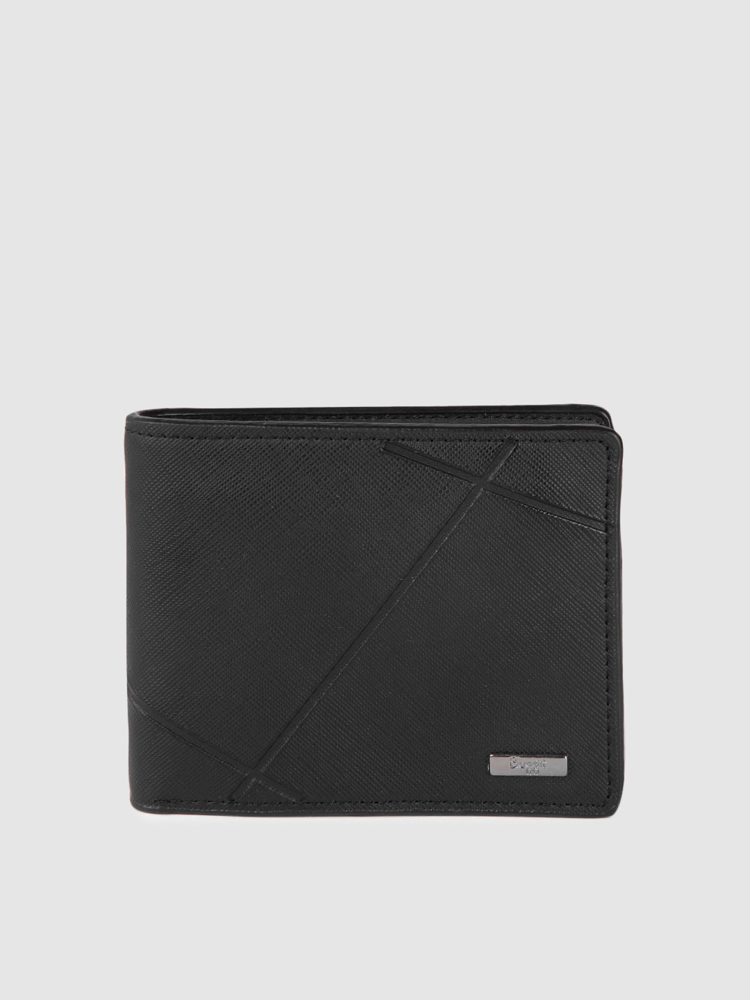 

Baggit Men Abstract Design Two Fold Wallet, Black