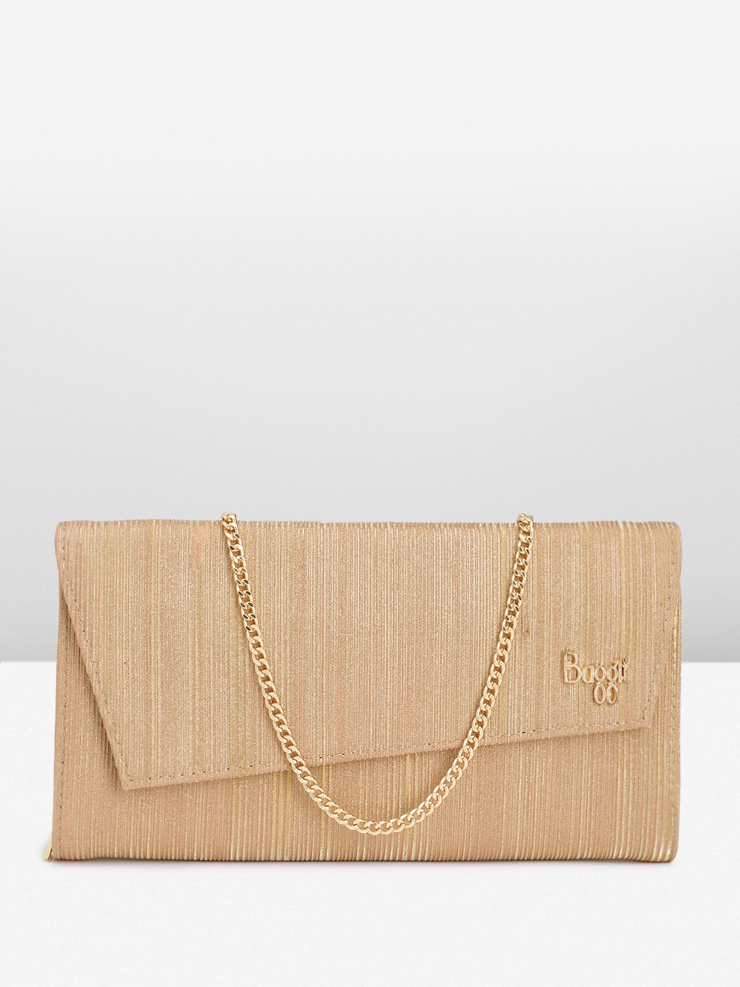 

Baggit Women Embellished Envelope Clutch, Gold