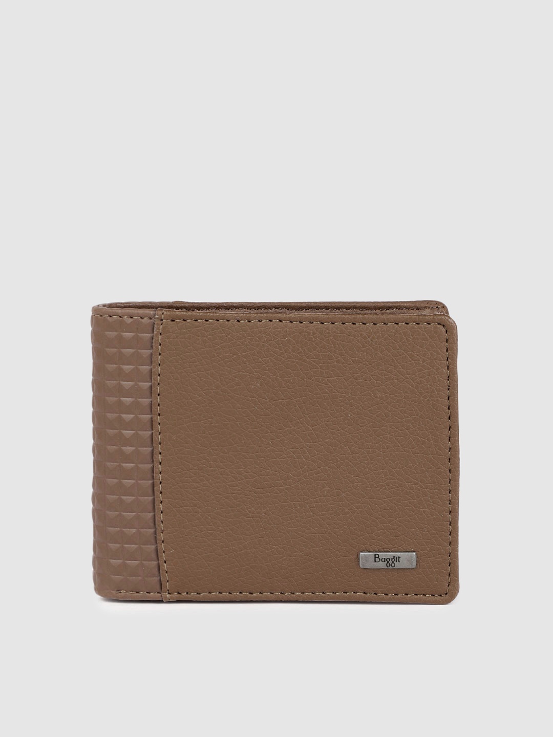 

Baggit Men Brown Geometric Textured Two Fold Wallet