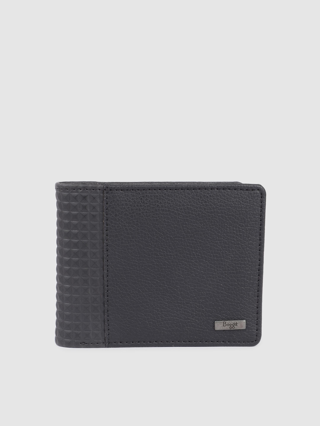 

Baggit Men Textured Two Fold Wallet, Black