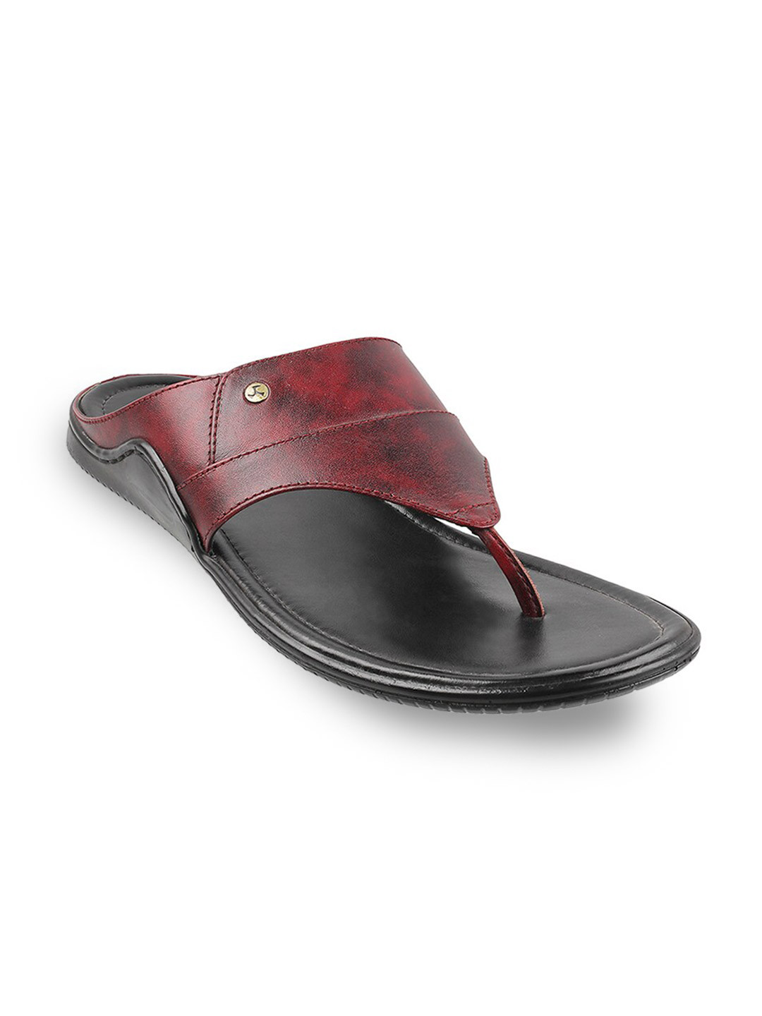 

Mochi Men Maroon & Black Suede Comfort Sandals