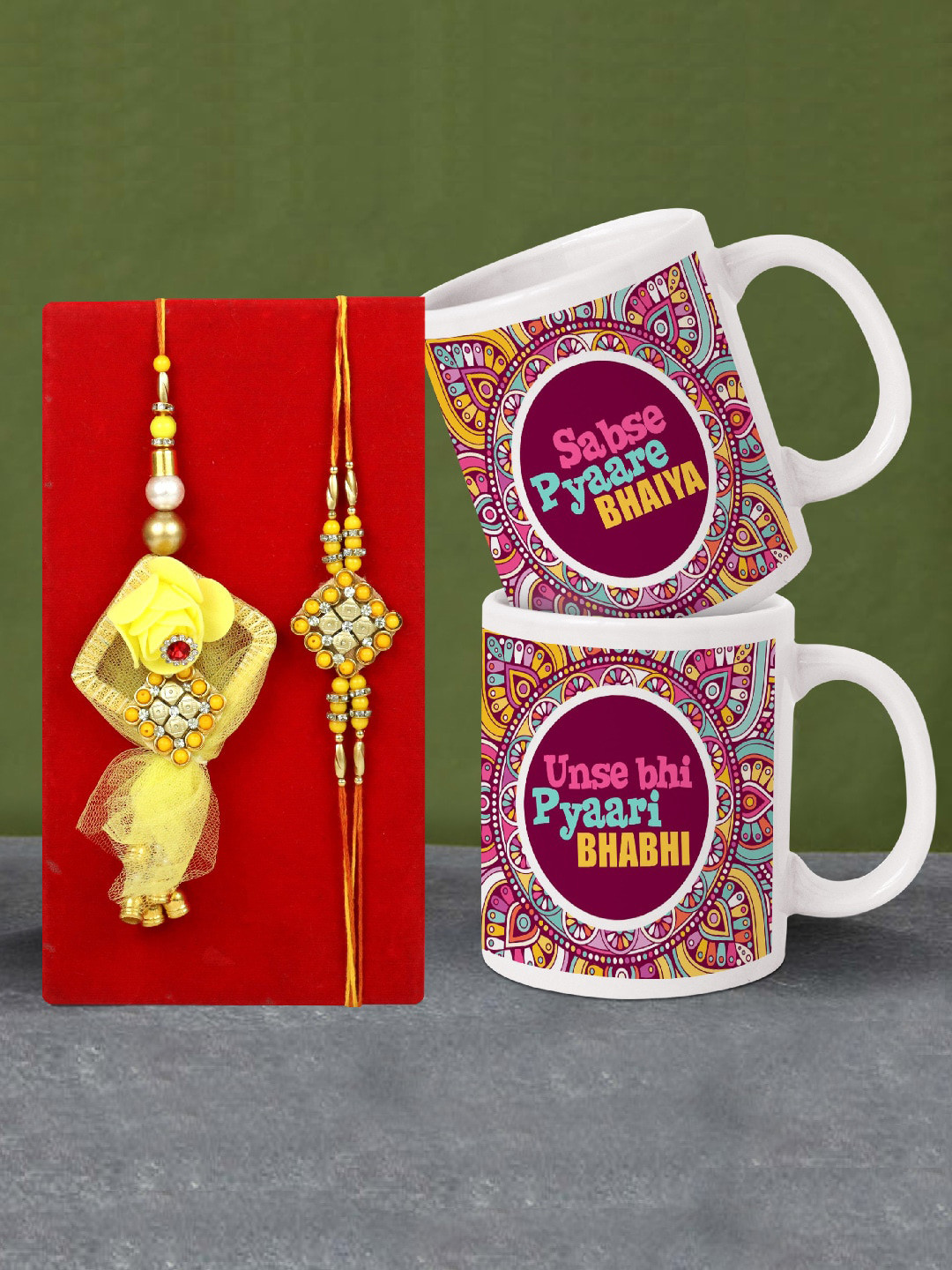 

TIED RIBBONS Bhaiya Bhabhi Rakhi Lumba Set with Printed Coffee Mug, Multi