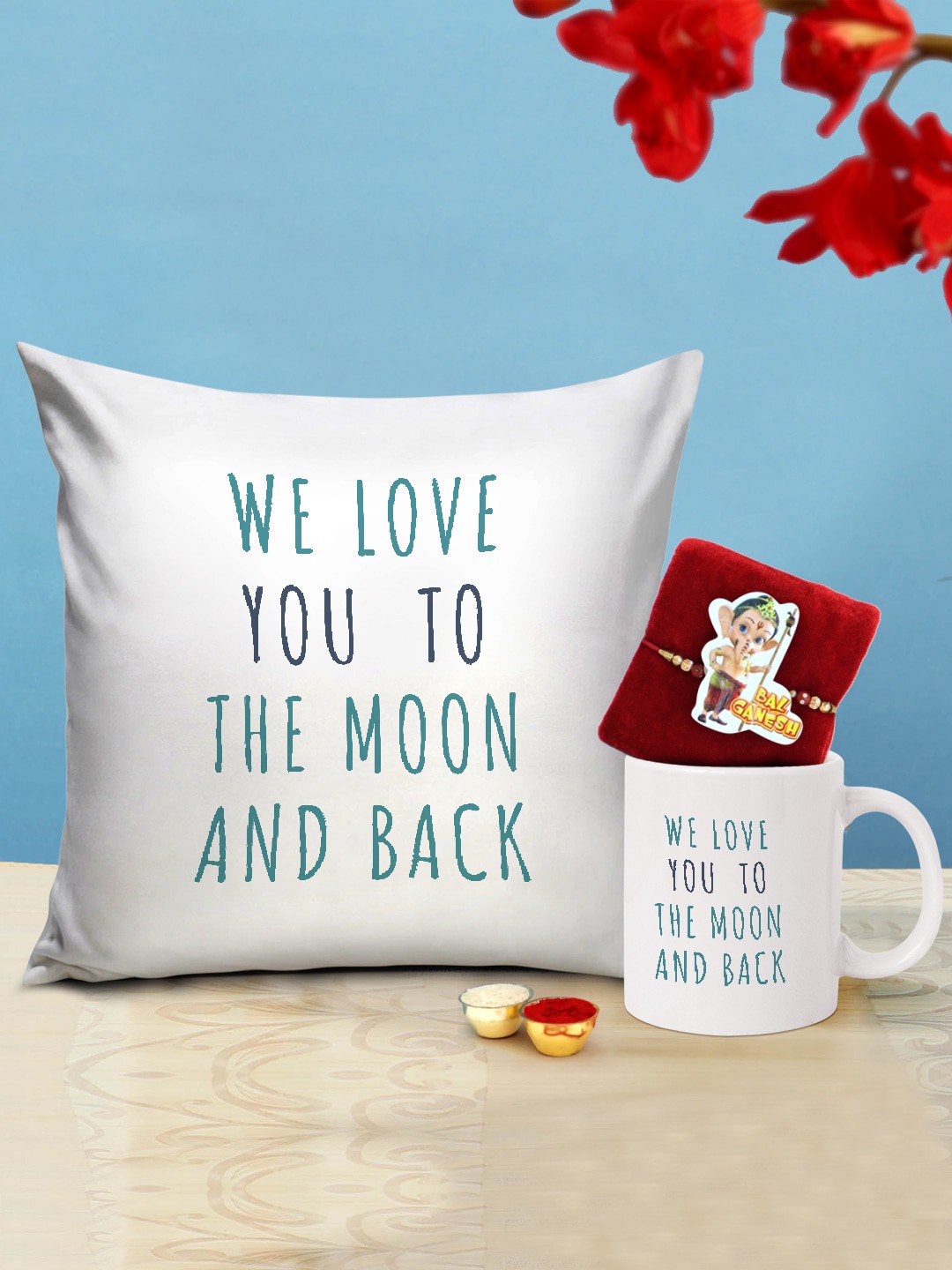 

TIED RIBBONS Kids Assorted Cartoon Rakhi with Printed Cushion & Mug