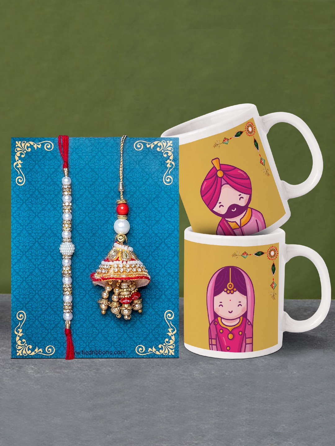

TIED RIBBONS Bhaiya Bhabhi Lumba Rakhi Gift Set, Multi