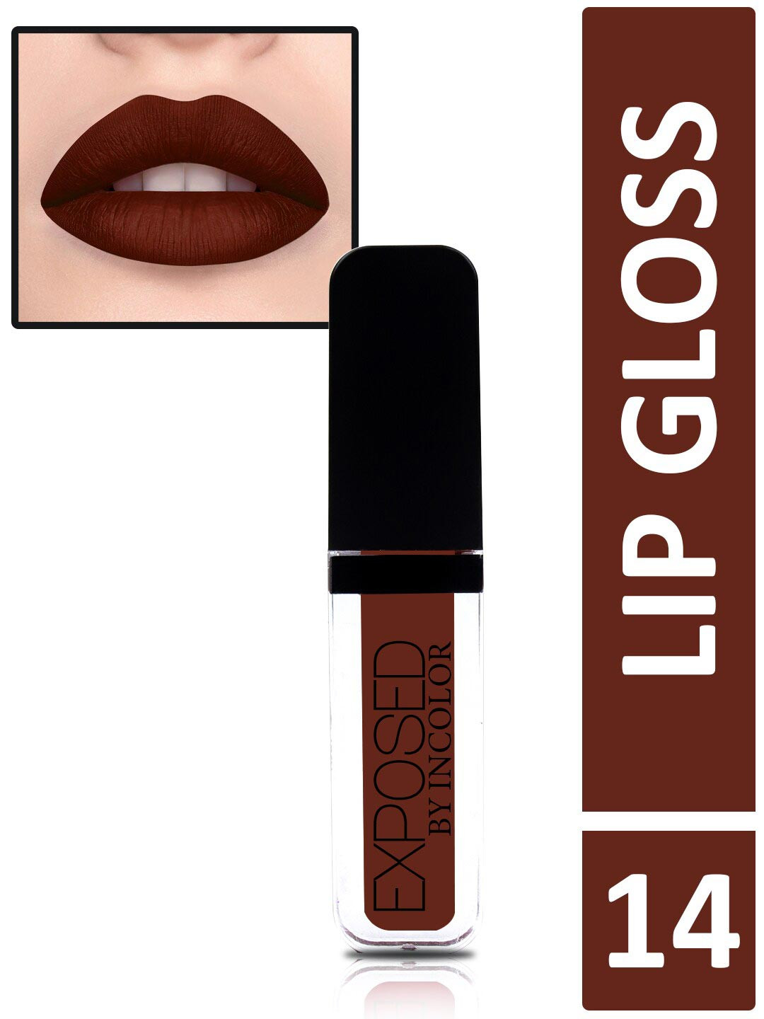 

INCOLOR Women Brown Matte Lip Gloss 14