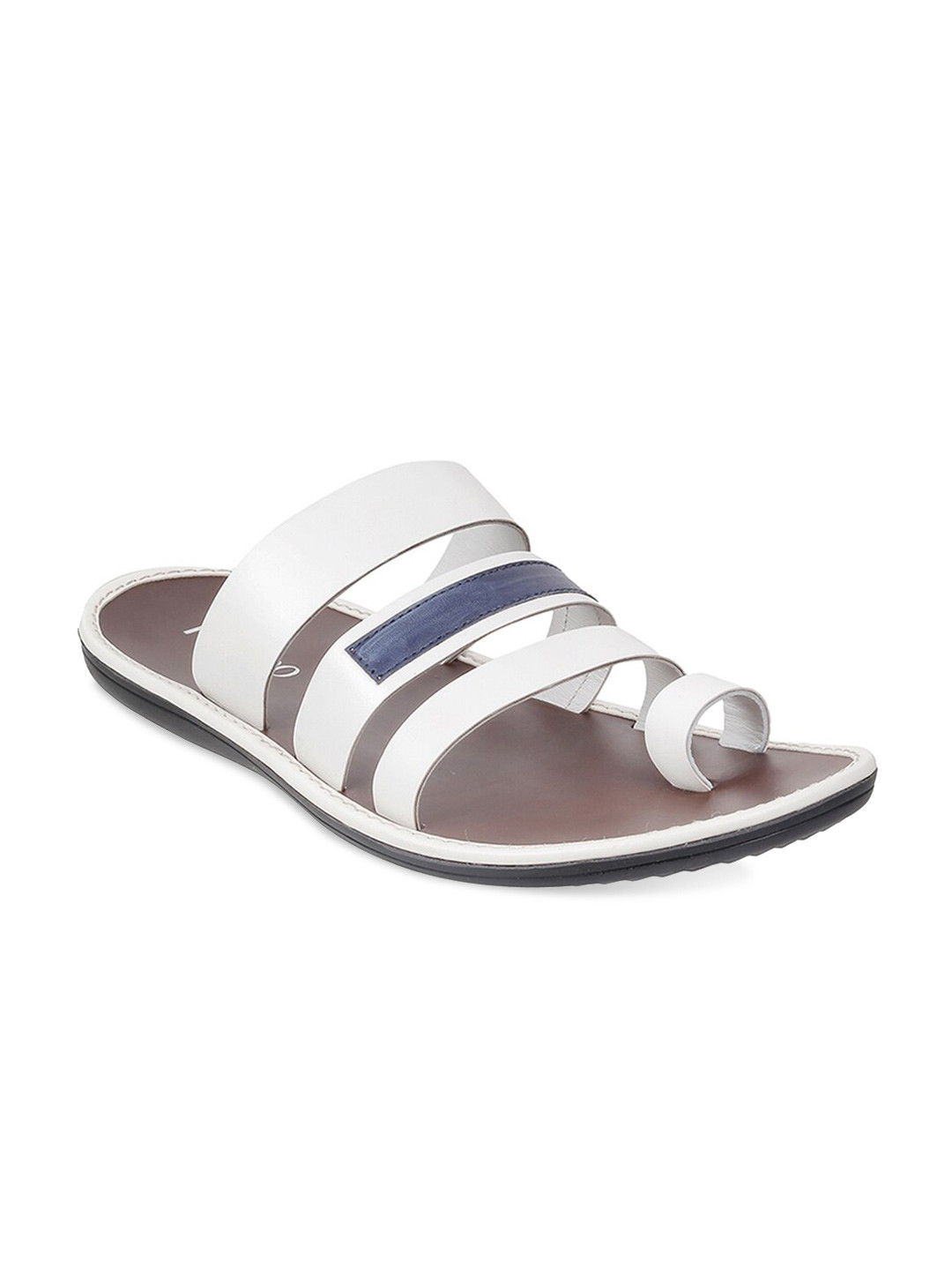 

Metro Men White & Blue Leather Comfort Sandals