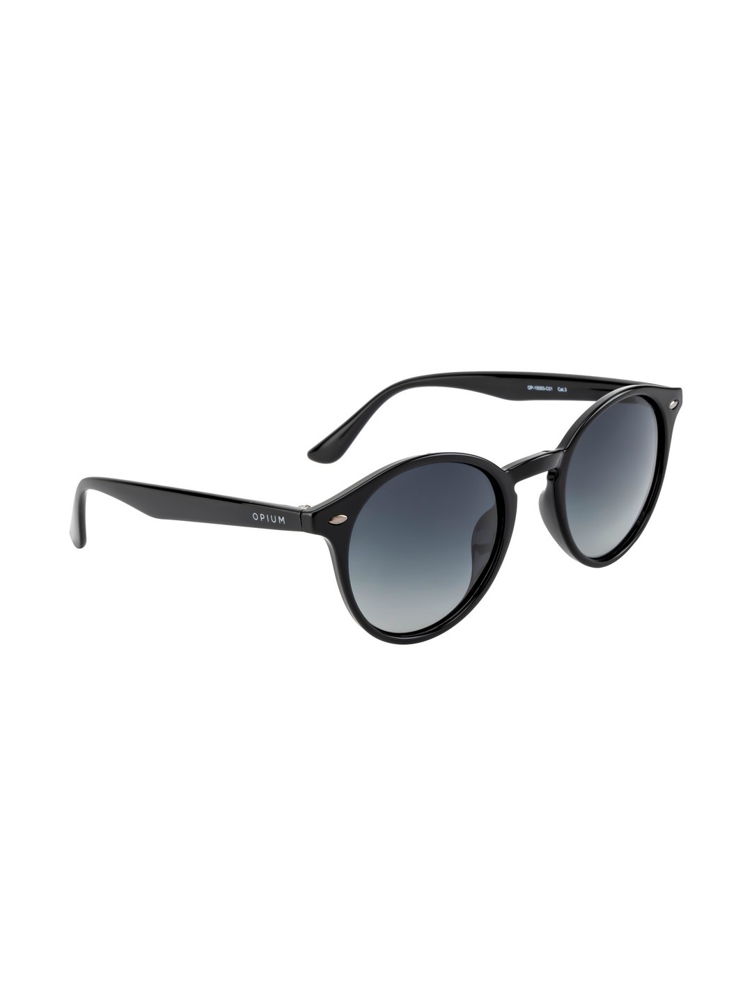 

OPIUM Unisex Black Round Sunglasses with Polarised and UV Protected Lens