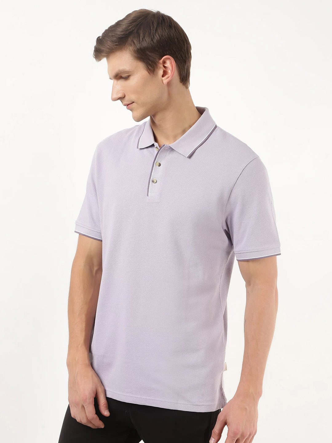 

Marks & Spencer Men Purple Polo Collar T-shirt