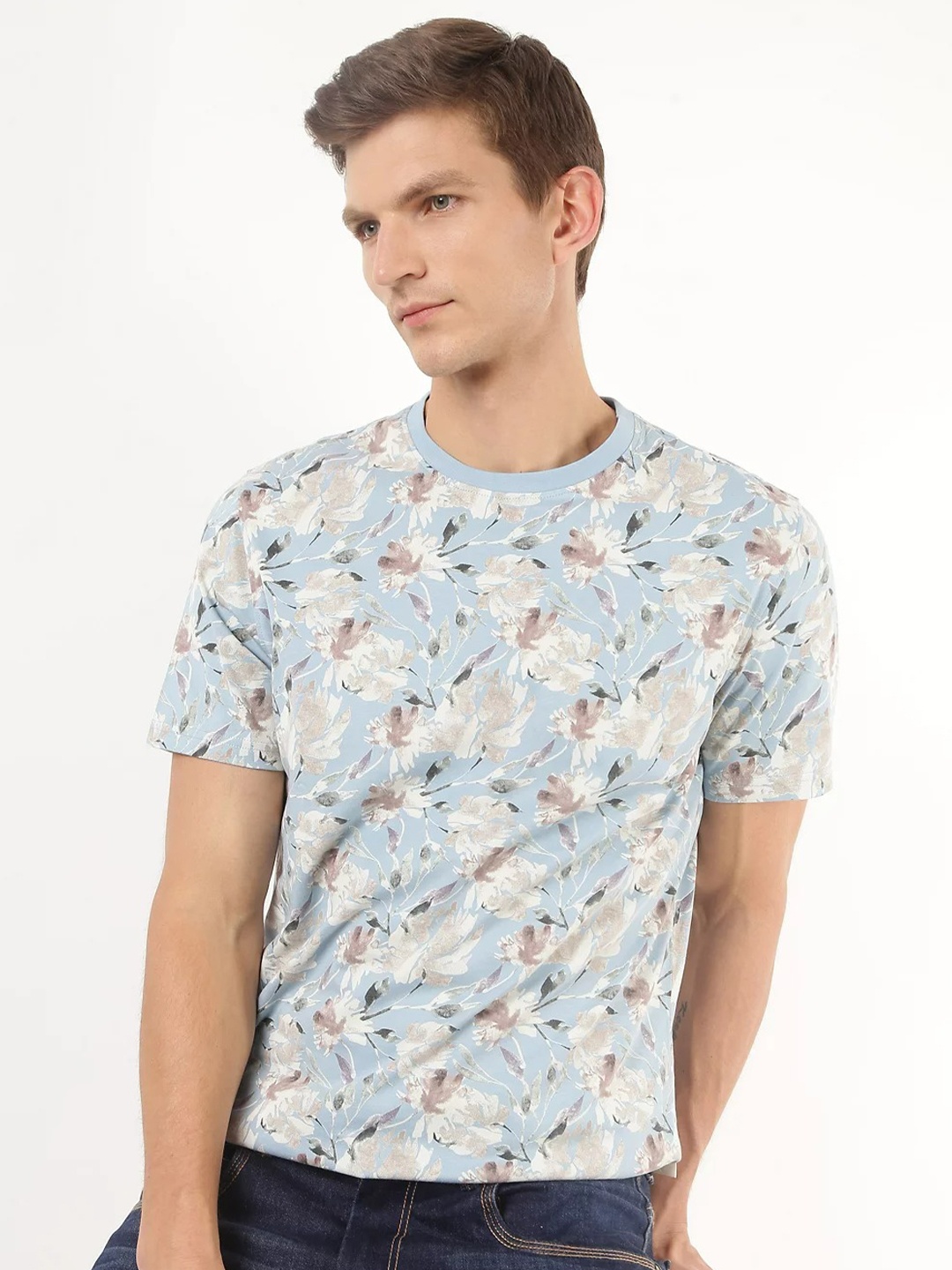 

Marks & Spencer Men Blue Printed T-shirt