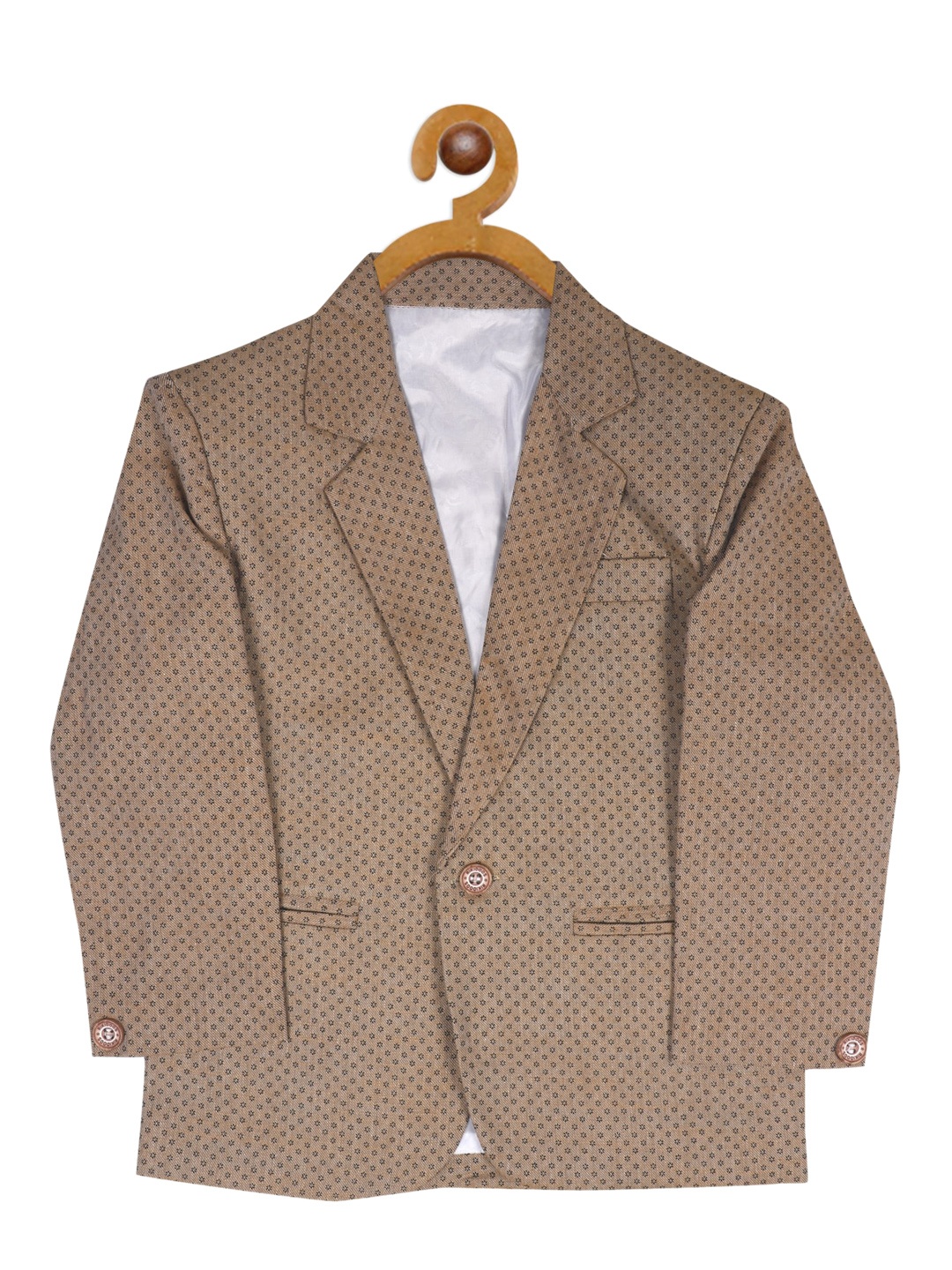 

RIKIDOOS Boys Brown Printed Blazers