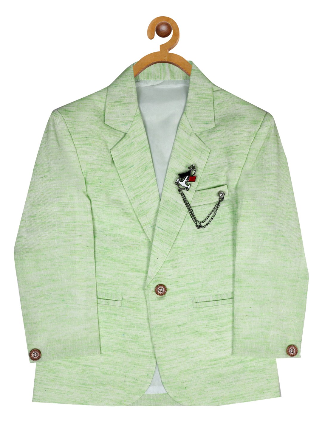

RIKIDOOS Boys Pista Green Solid Casual Blazer