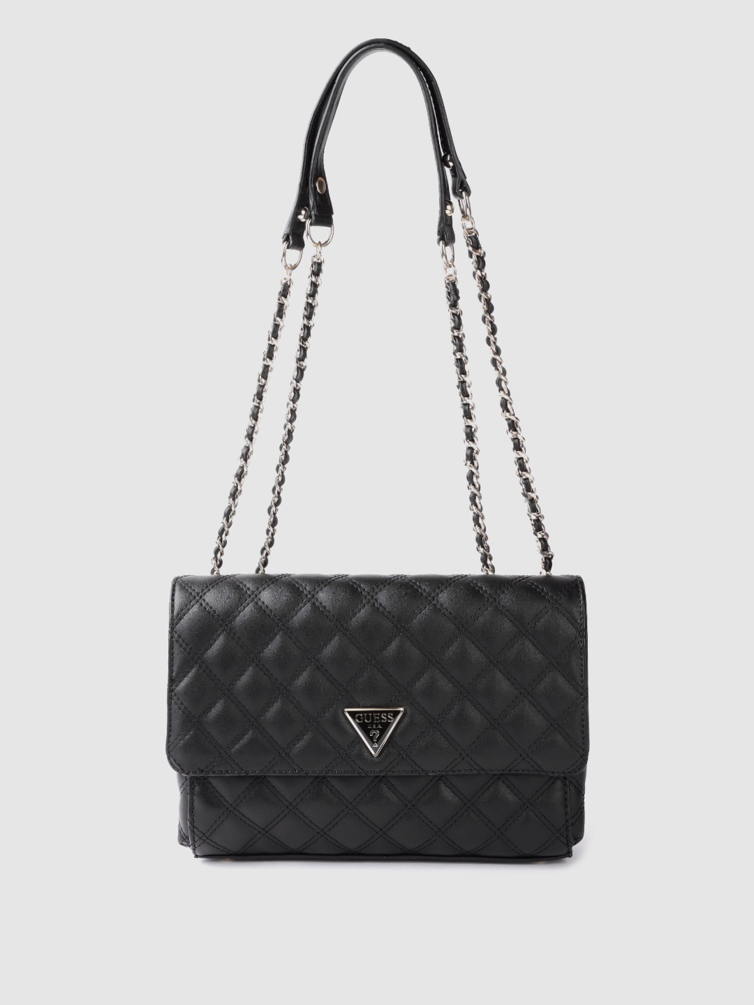 

GUESS Black Quilted Structured Sling Bag