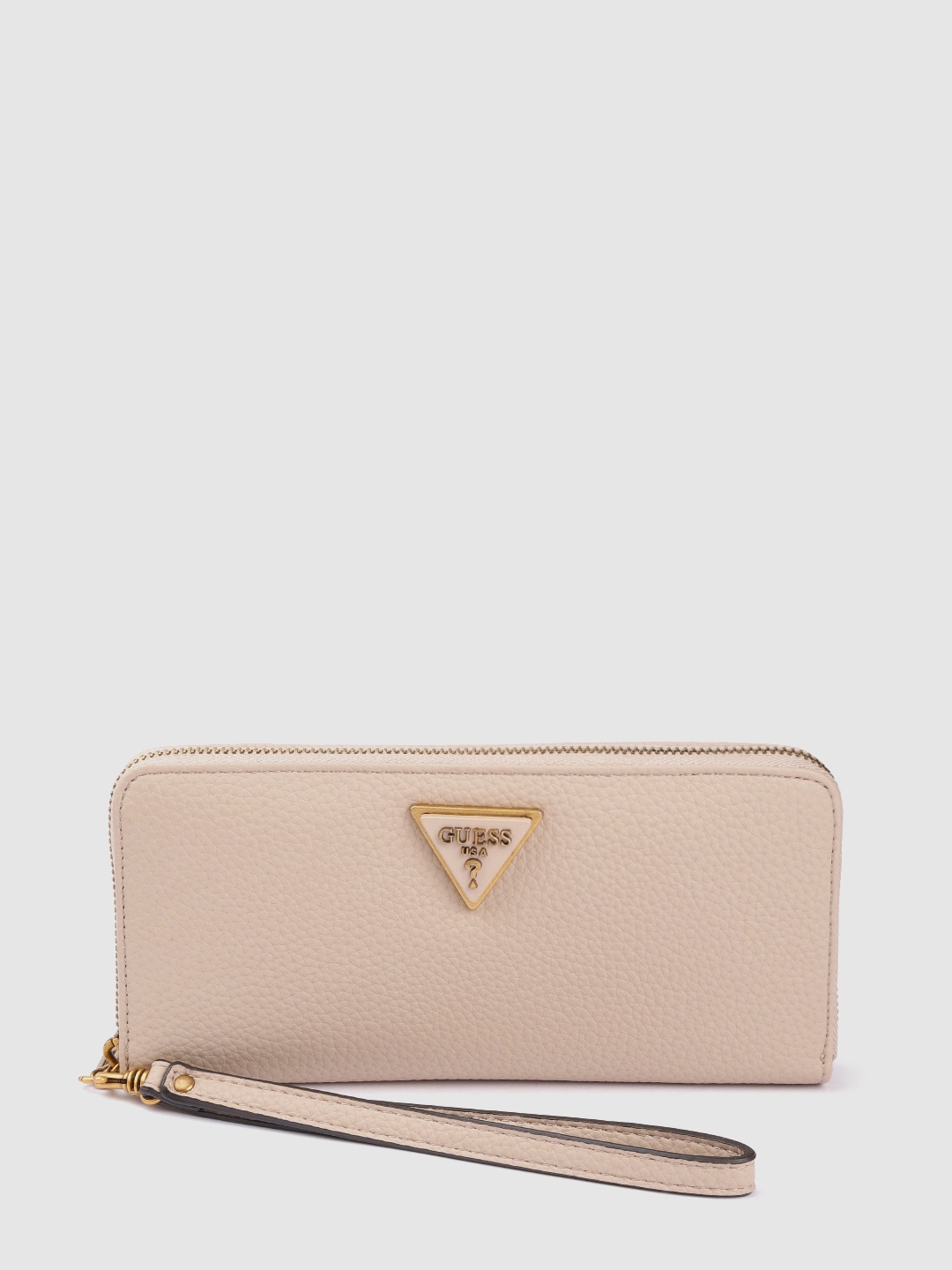 

GUESS Women Peach-Coloured Saffiano Textured Zip Around Wallet