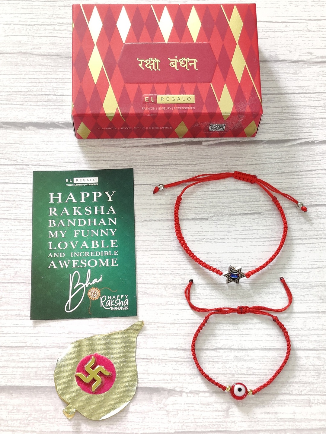

EL REGALO Red 2 Pack Rakhi Gift Set combos