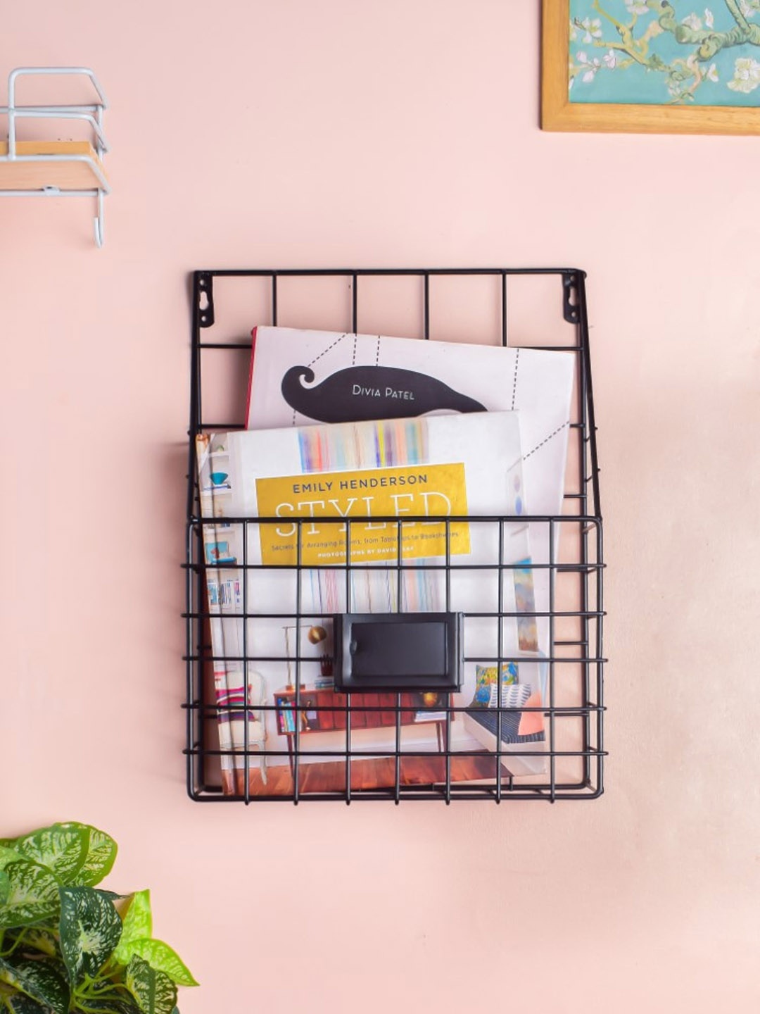 

Nestasia Black Metal Wall Shelf For Books