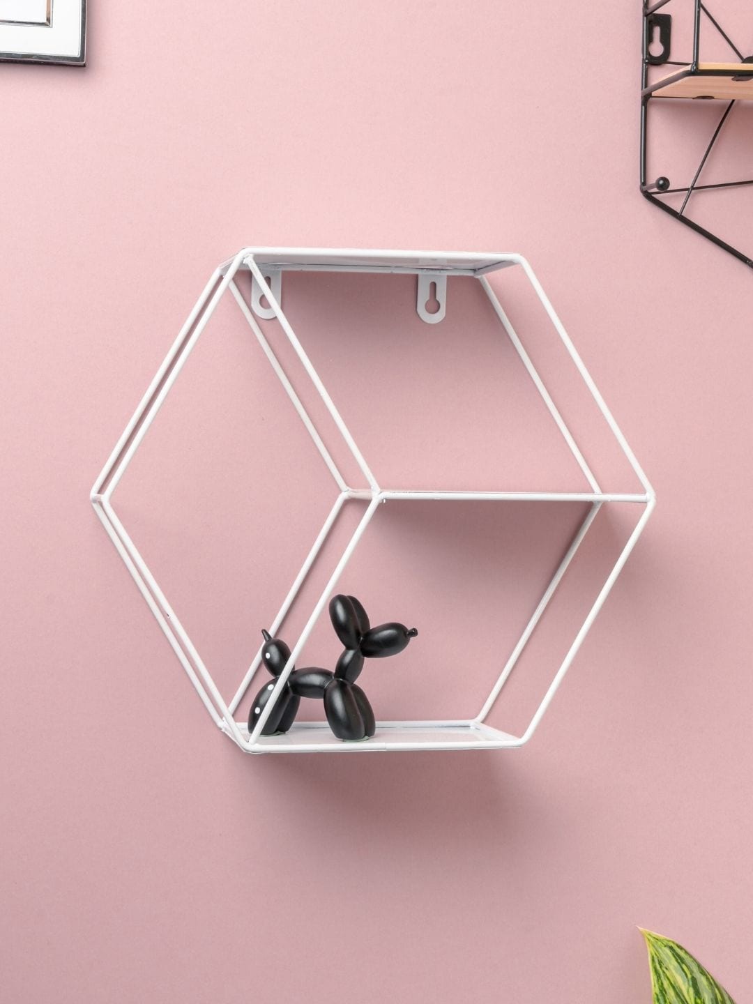 

Nestasia White Metal Hexagon Wall Shelf