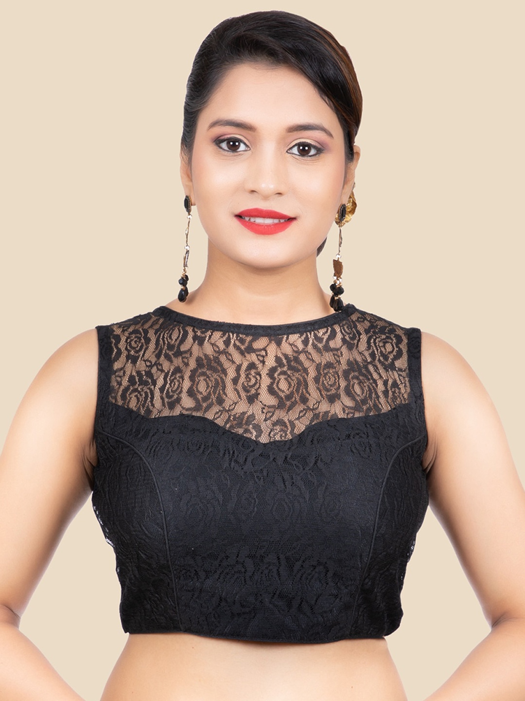

FEMMIBELLA Women Black Embroidered Readymade Saree Blouse