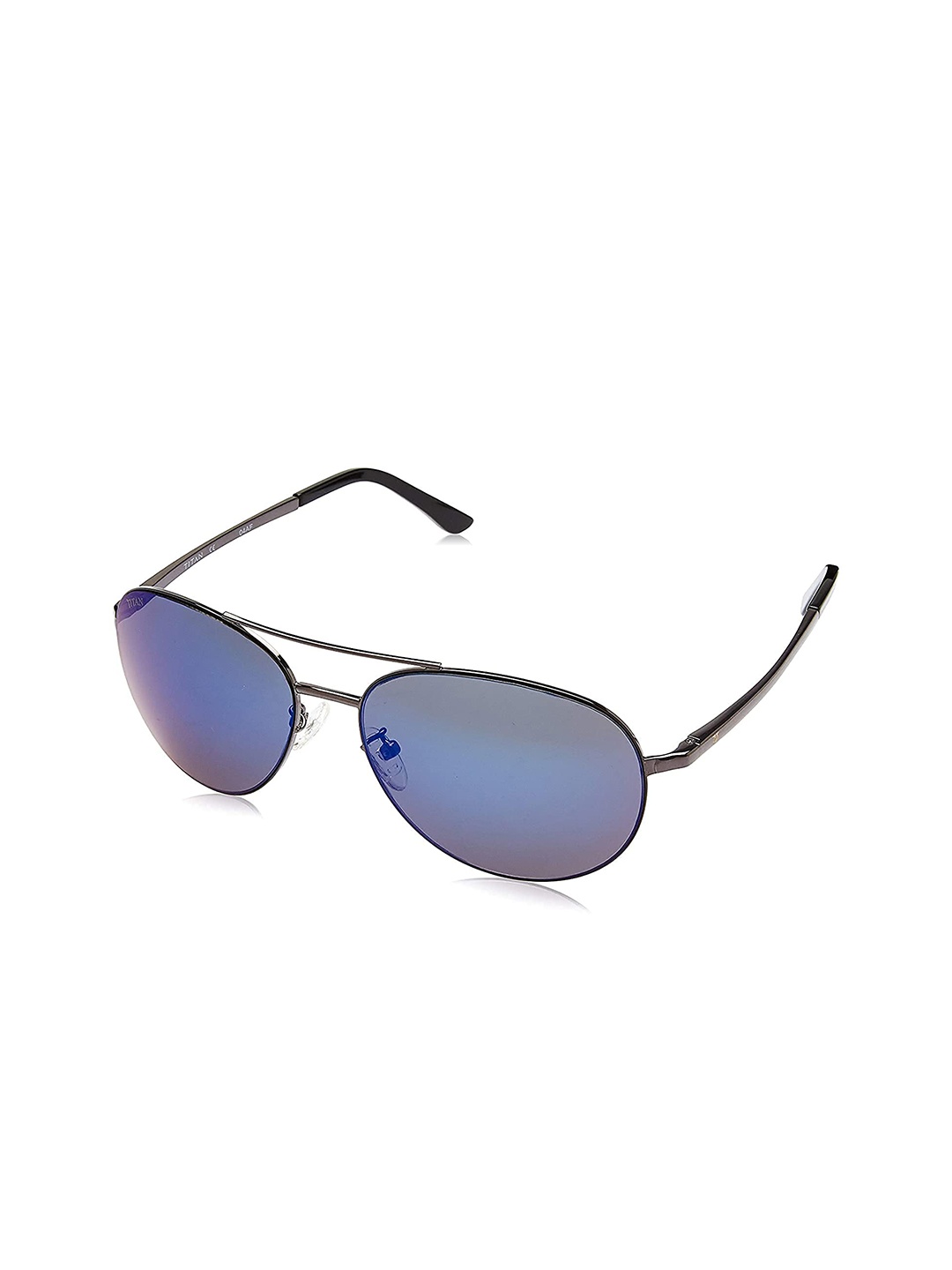 

Titan Adults Blue Lens & Gunmetal-Toned Aviator Sunglass with UV Protected Lens