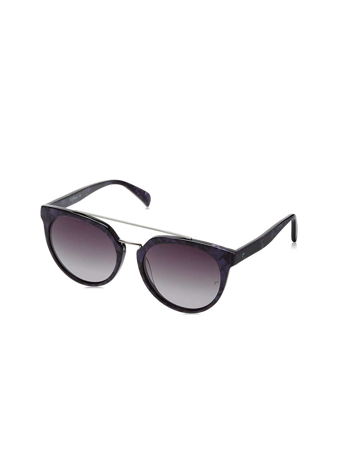 

Titan Unisex Purple Lens & Black Round Sunglasses with UV Protected Lens GC280PR2F-