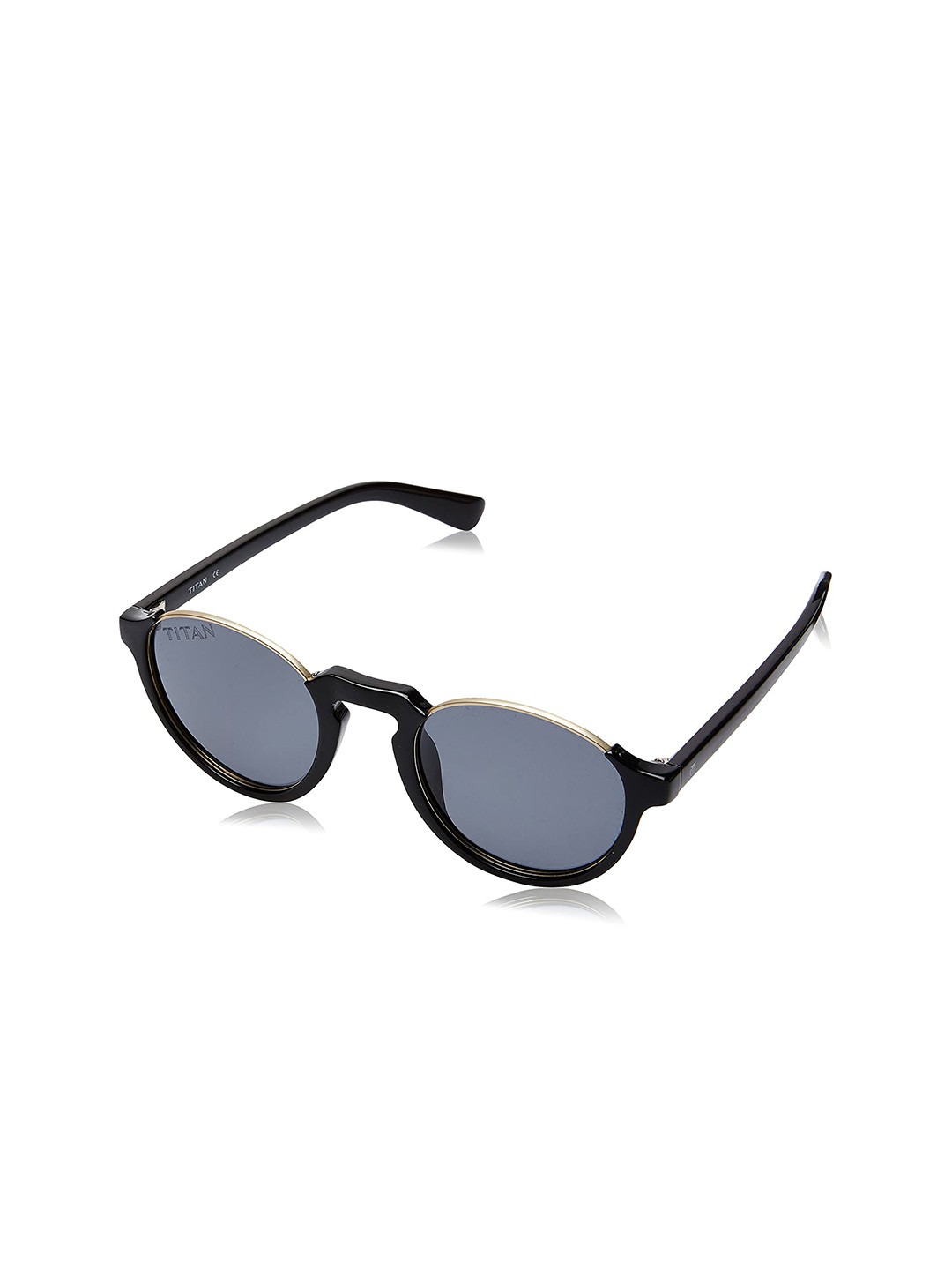 

Titan Unisex Grey Lens & Black Oval Sunglasses with UV Protected Lens-GC291BK2P-Black