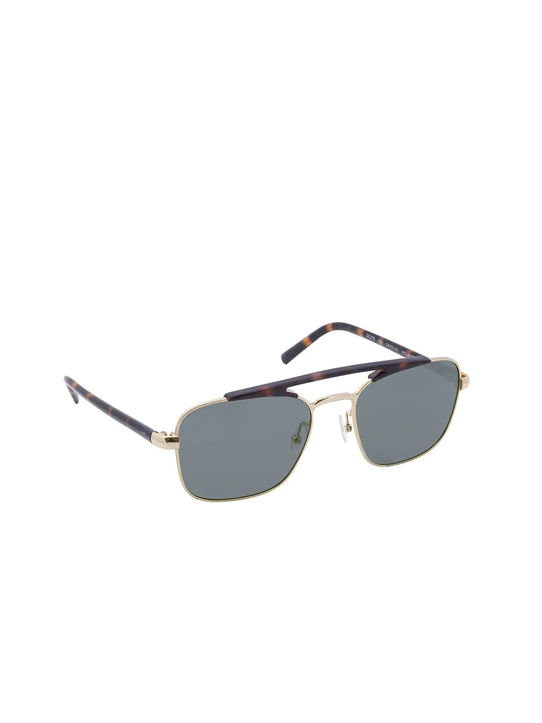 

Titan Unisex Gold-Toned Square Sunglasses with Polarised and UV Protected Lens, Black