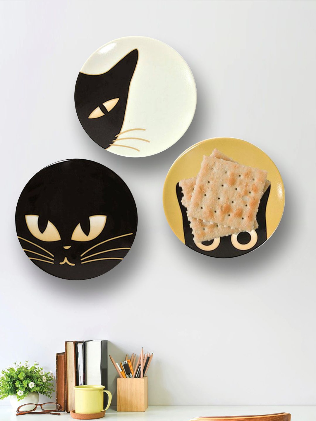 

The Art House Set of 3 Animal Print Wall Art, Black