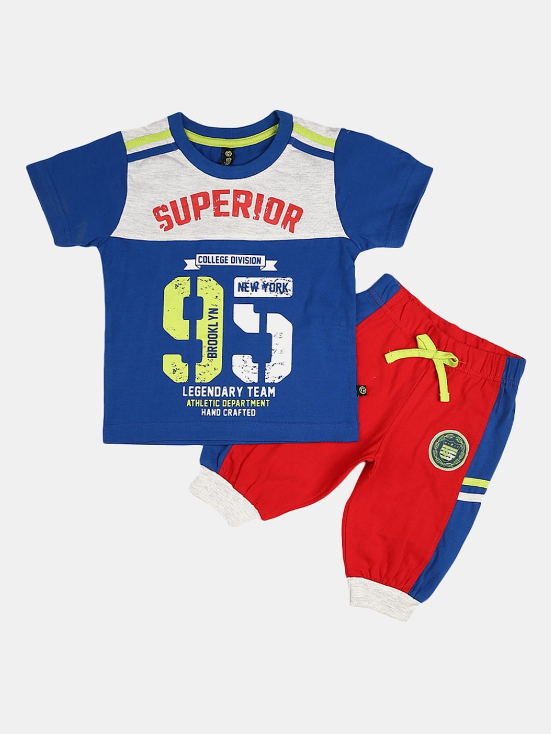 

V-Mart Boys Blue & Red Printed T-shirt with Shorts