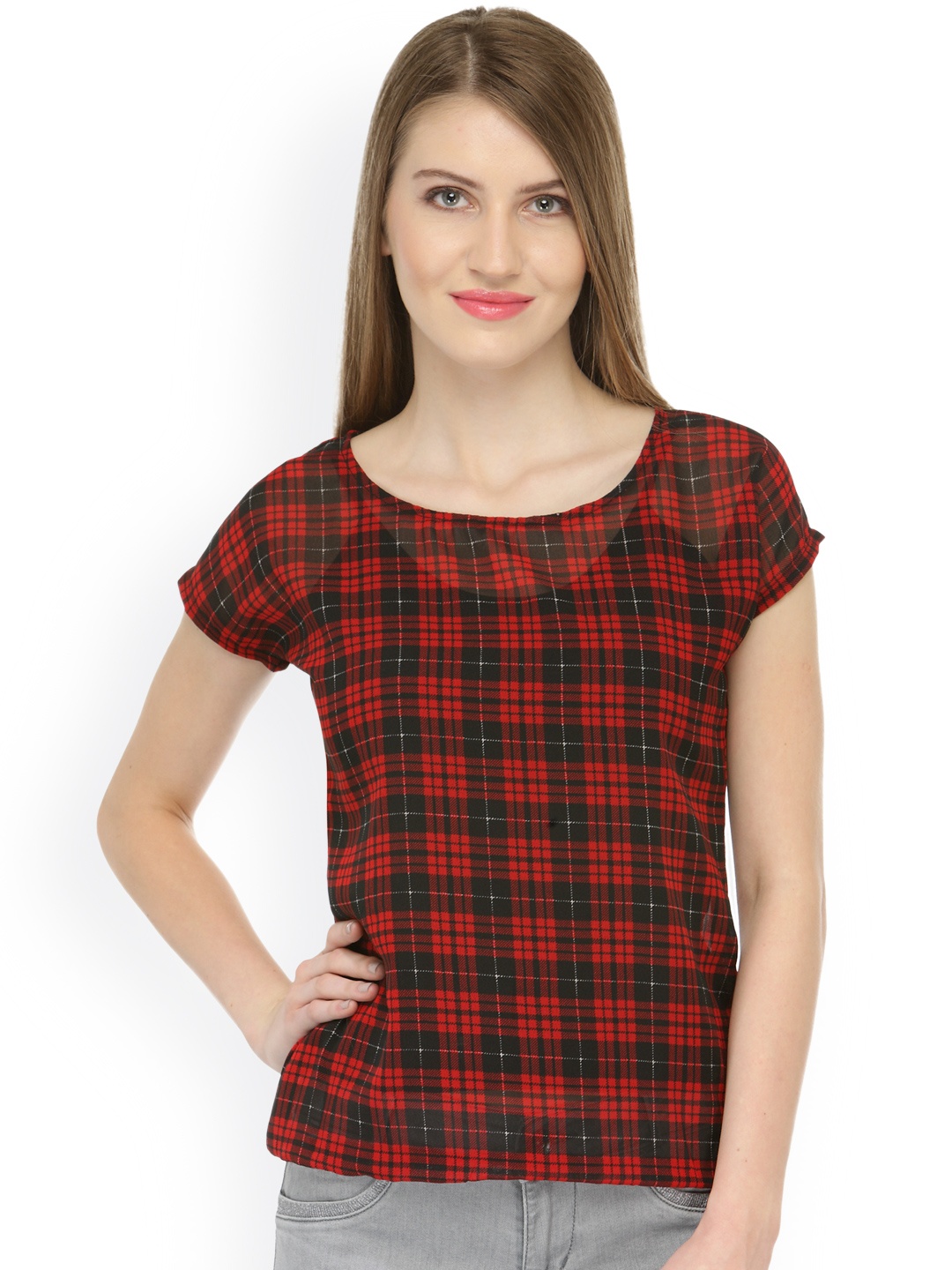 

Cation Women Red Checked Top