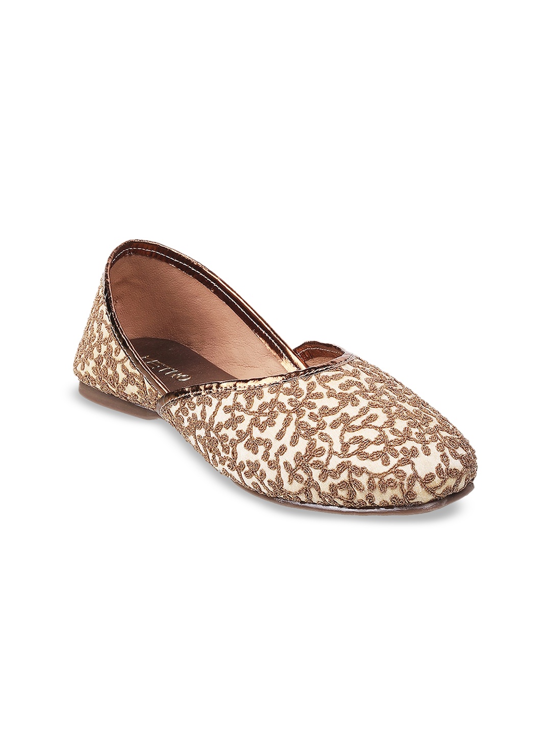 

Metro Women Gold-Toned Embellished Ballerinas Flats