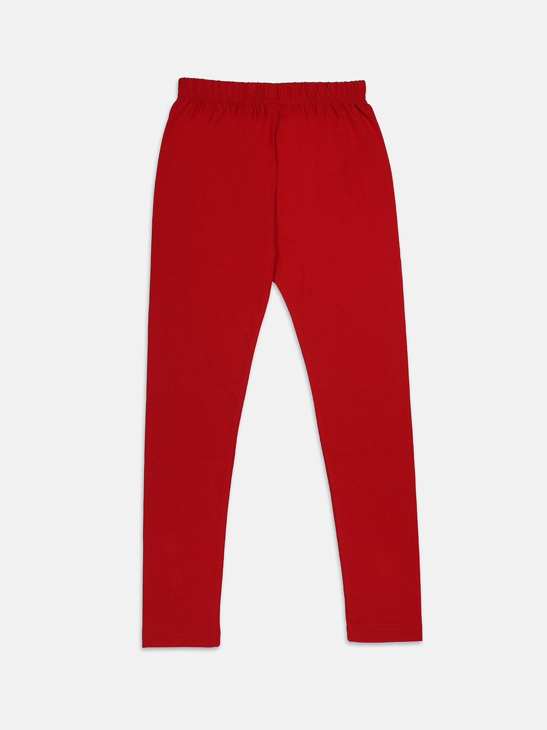 

Nins Moda Girls Red Solid Cotton Ankle Length Legging