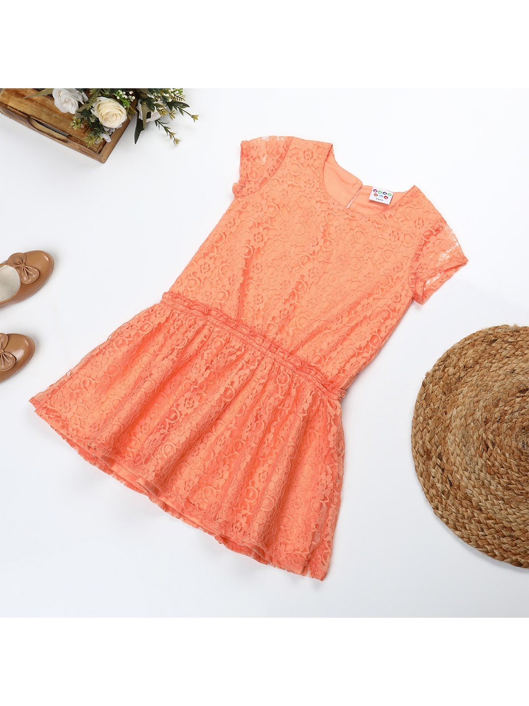 

ZION Orange Lace Dress