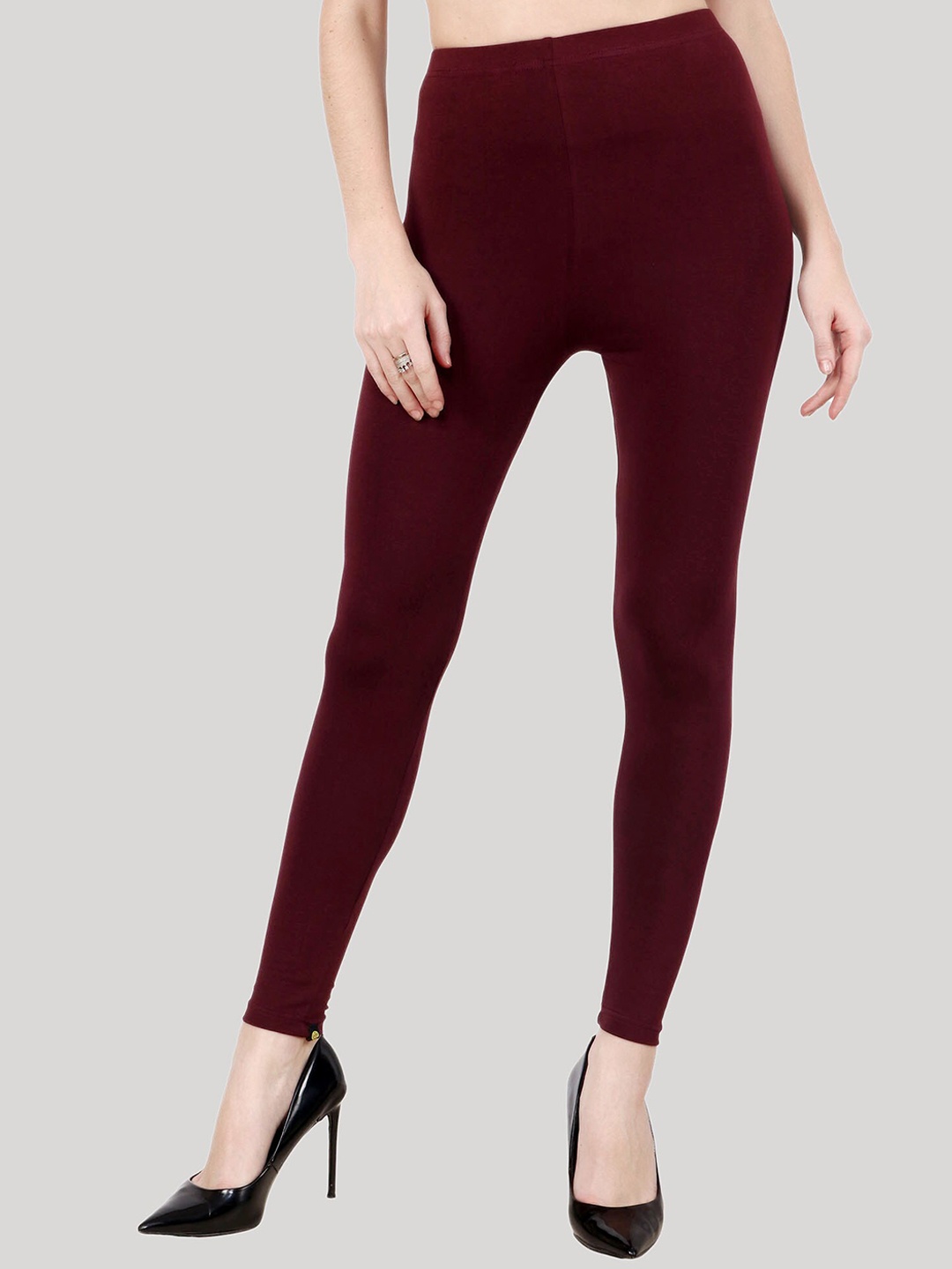 

Popwings Women Coffee Brown Solid Skinny-Fit Ankle-Length Leggings
