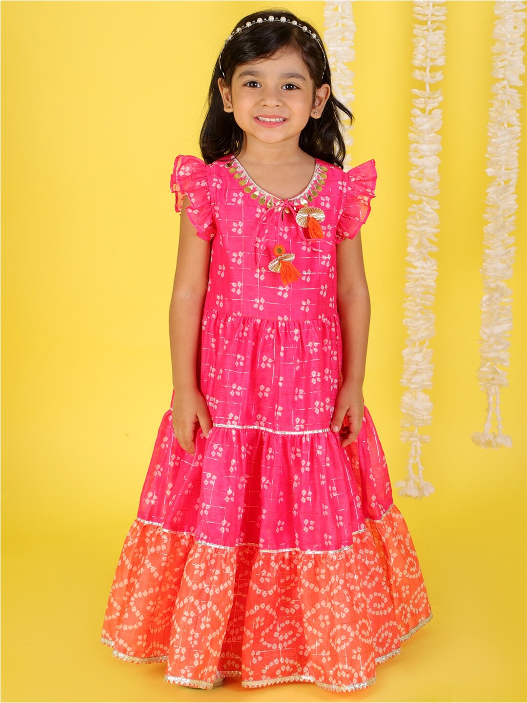 

LIL DRAMA Pink Floral Ethnic Maxi Dress