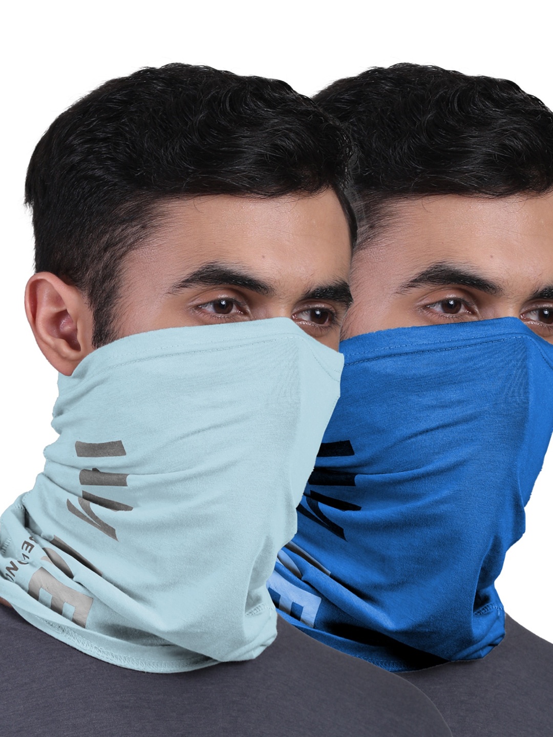 

FREECULTR Set Of 2 Solid Anti-Microbial Bandana, Blue