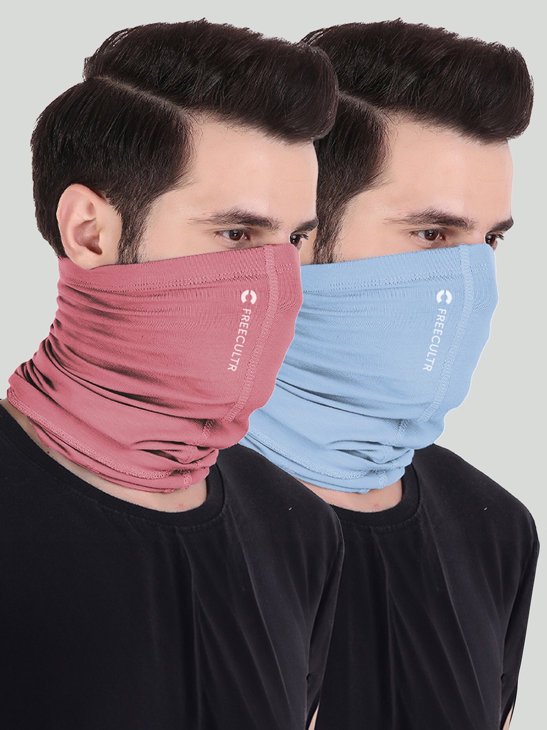 

FREECULTR Adults Set Of 2 Solid Anti-Microbial Bandana, Peach