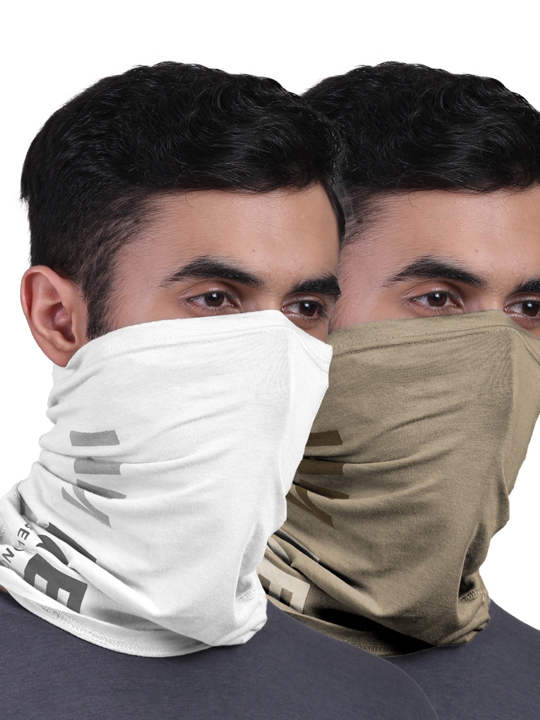

FREECULTR Unisex Pack Of 2 Printed Anti Microbial Bamboo Bandana Headband, Brown