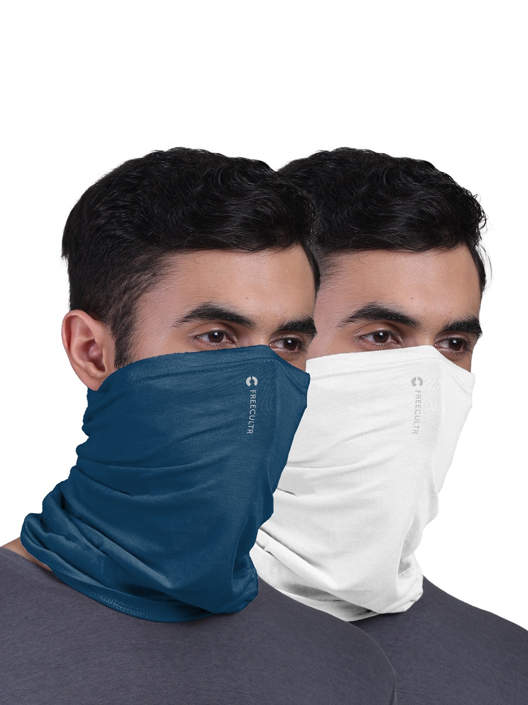 

FREECULTR Unisex Pack Of 2 Solid Anti Microbial Bamboo Bandana Headband, White