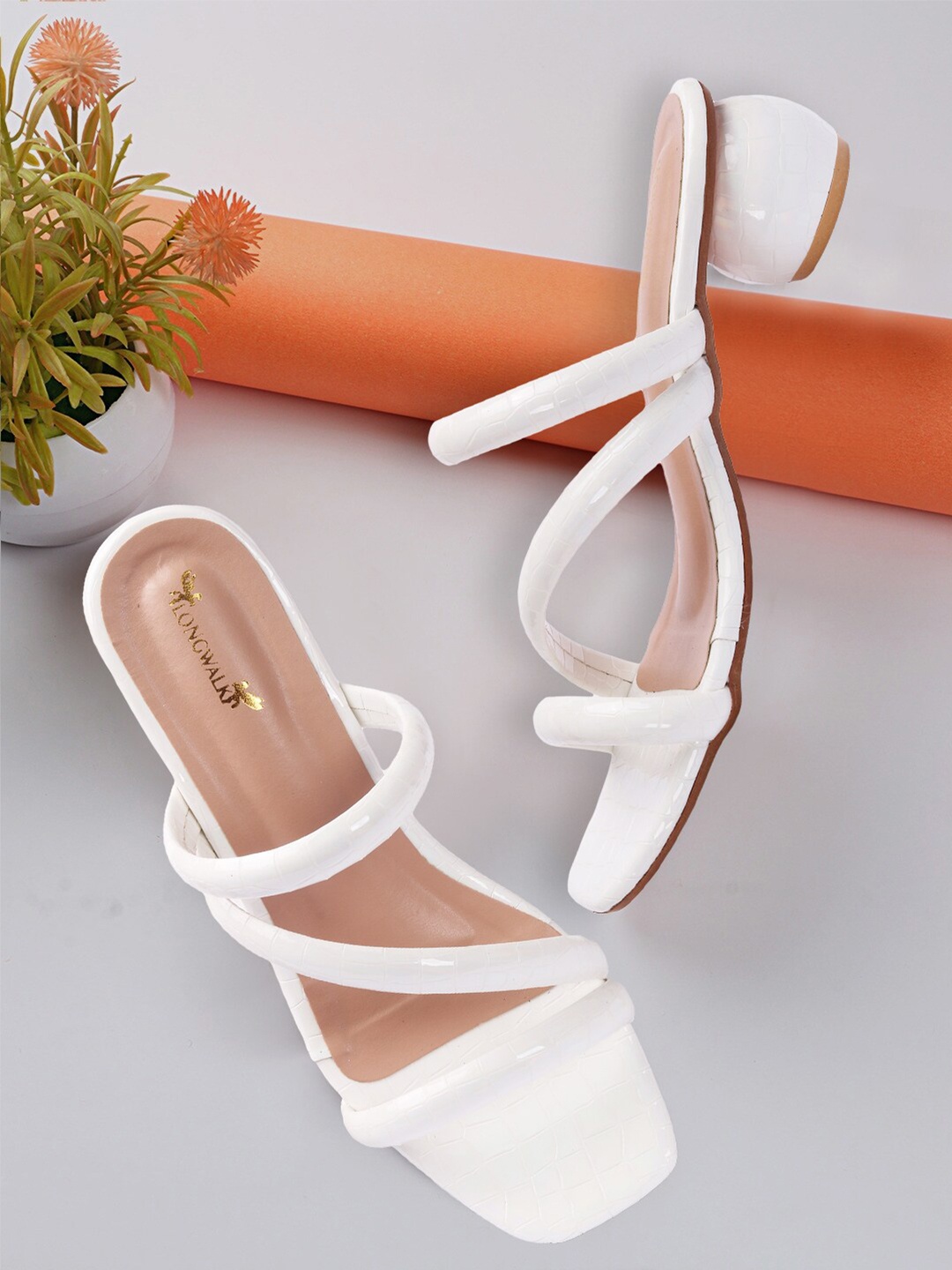 

Longwalk White Multi Strap Round Heeled Sandal
