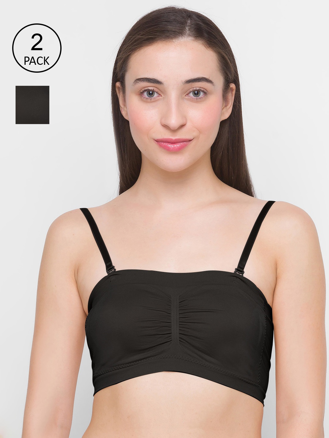 

FashionRack Pack of 2 Black Bandeau Bra Lightly Padded