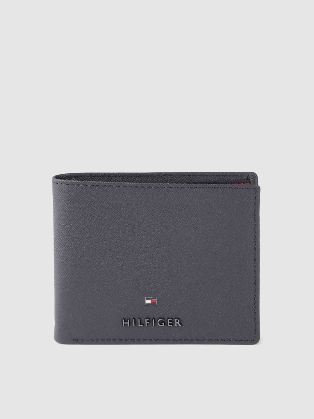 

Tommy Hilfiger Men Navy Blue Textured Leather Two Fold Wallet