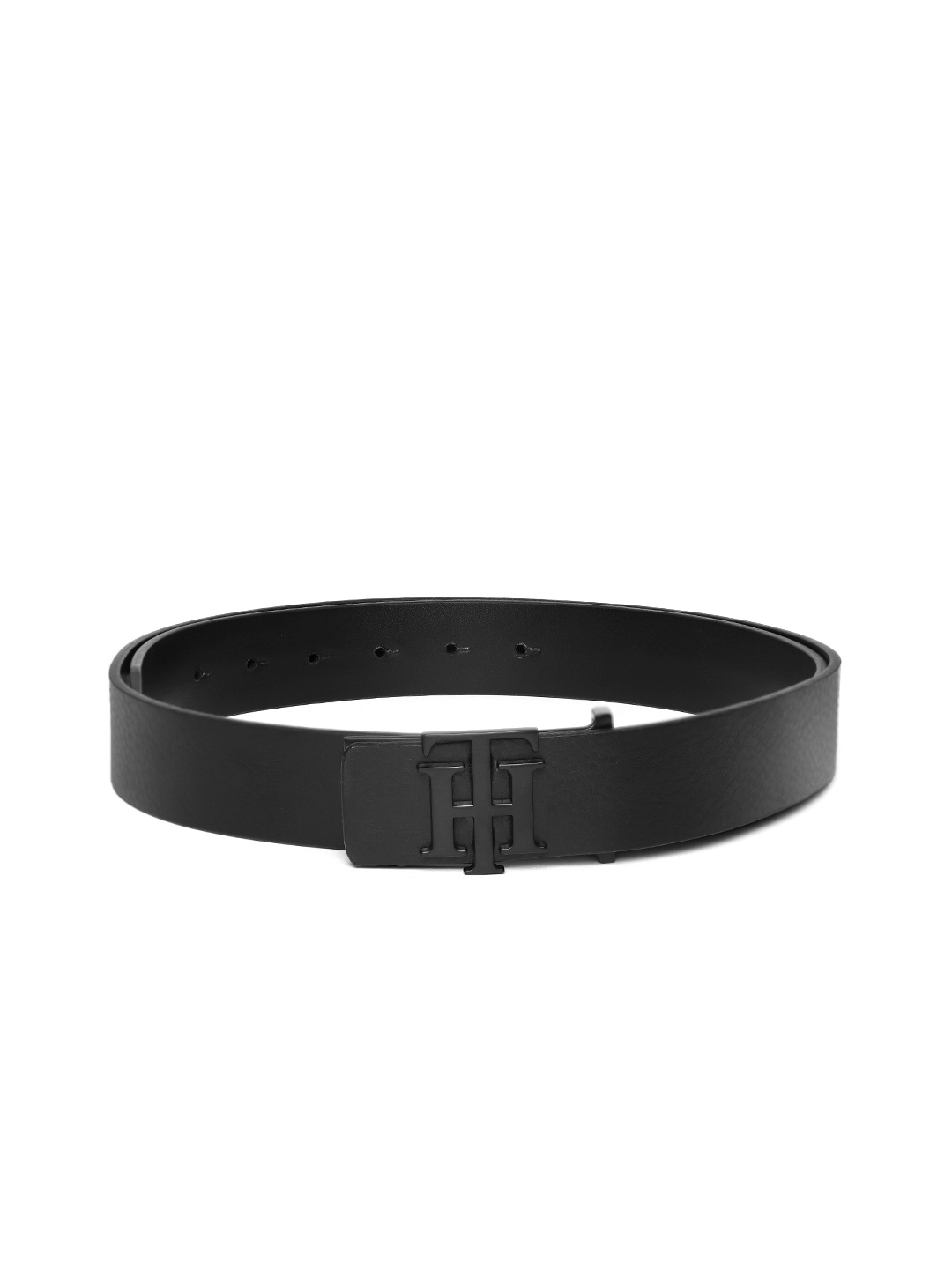 

Tommy Hilfiger Men Black Textured Leather Belt