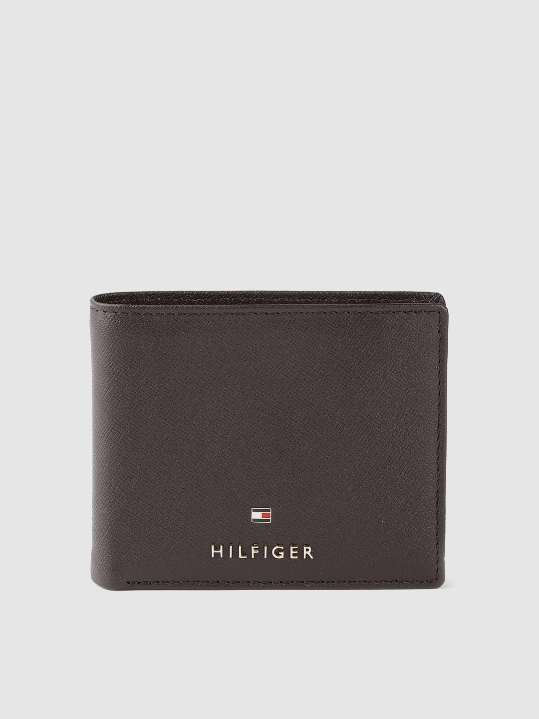 

Tommy Hilfiger Men Brown Textured Leather Two Fold Wallet