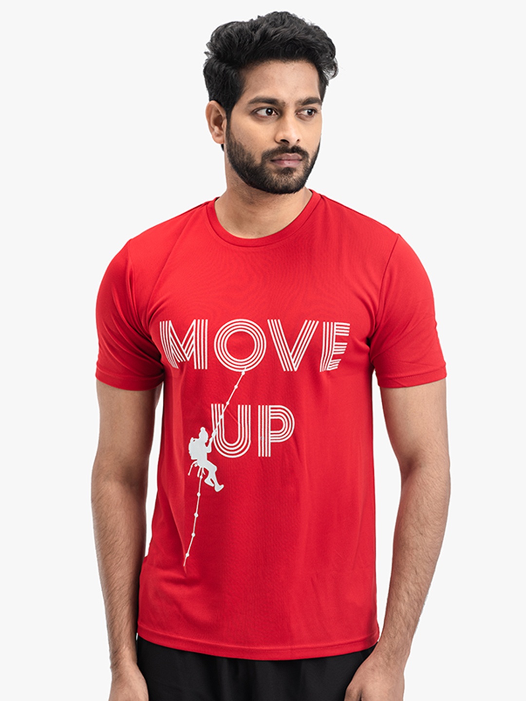 

DRYP EVOLUT Men Red Typography Printed T-shirt