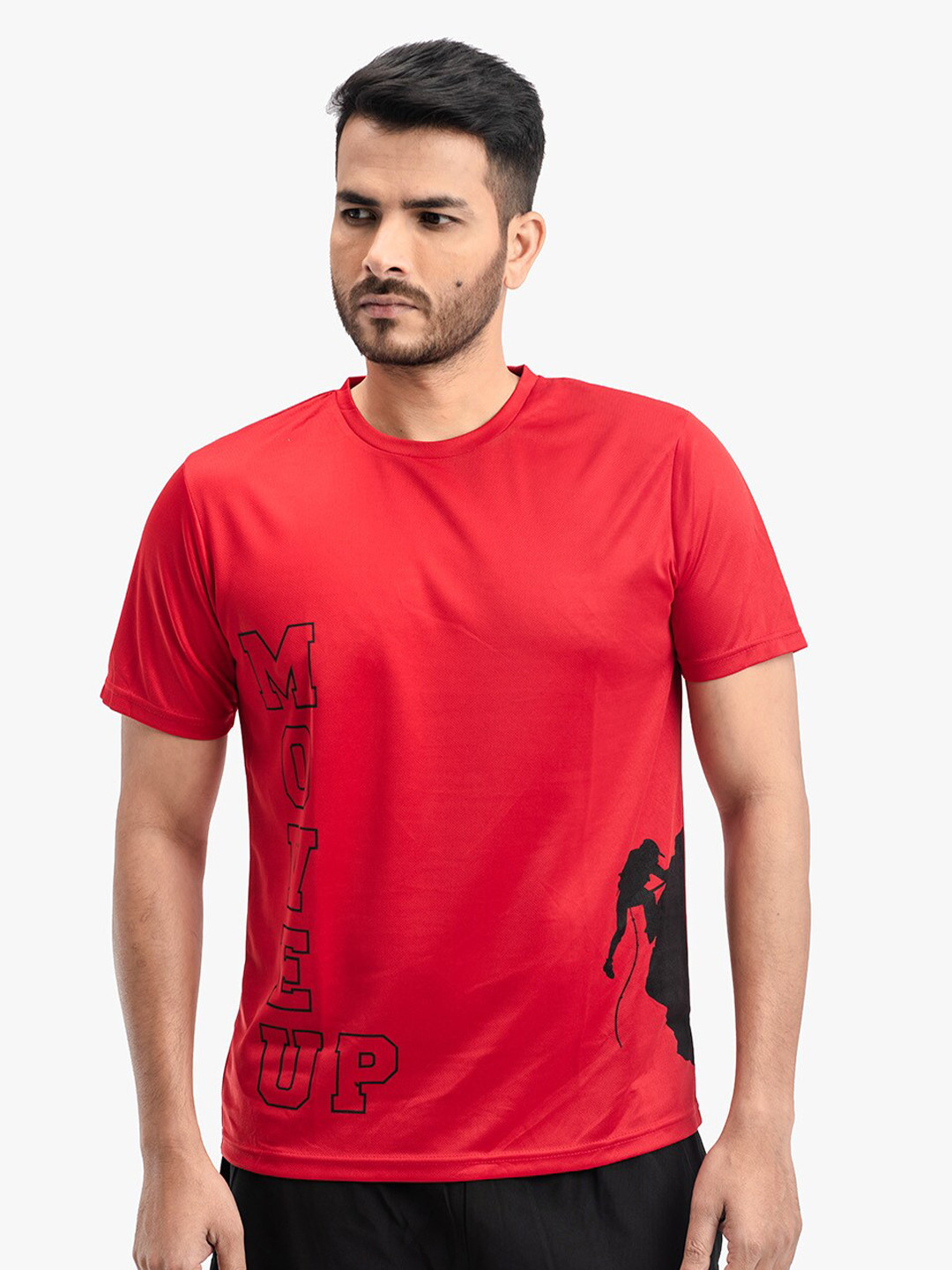 

DRYP EVOLUT Men Red Typography Printed T-shirt