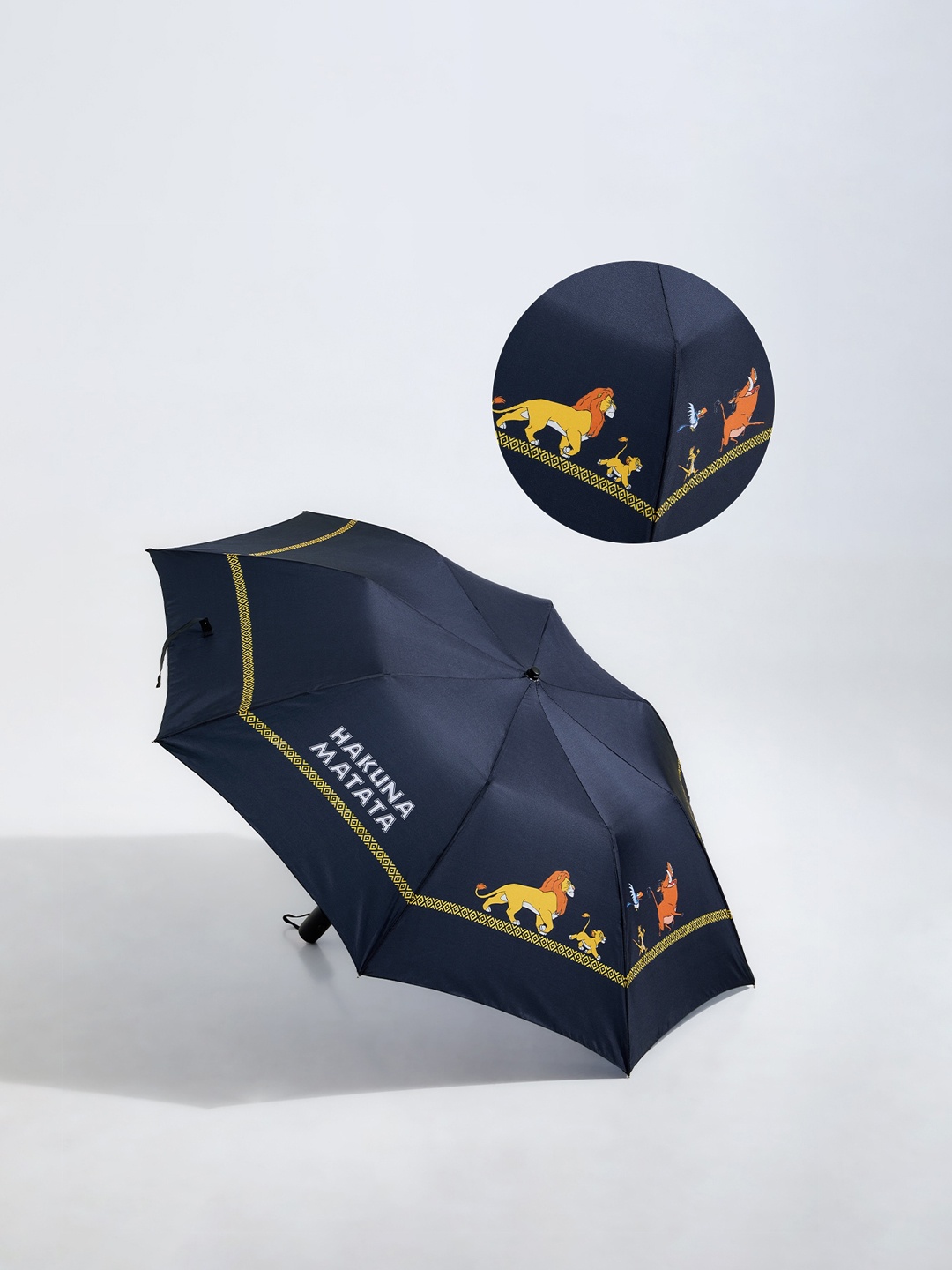 

The Souled Store Black & Yellow Printed 2-Fold Umbrella